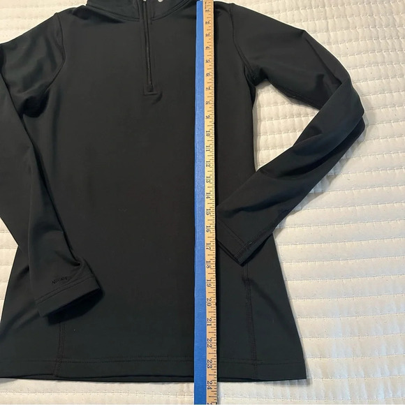 Nike women’s Dry fit black quarter zip high neck long sleeve size S Stretch Top - Picture 5 of 10